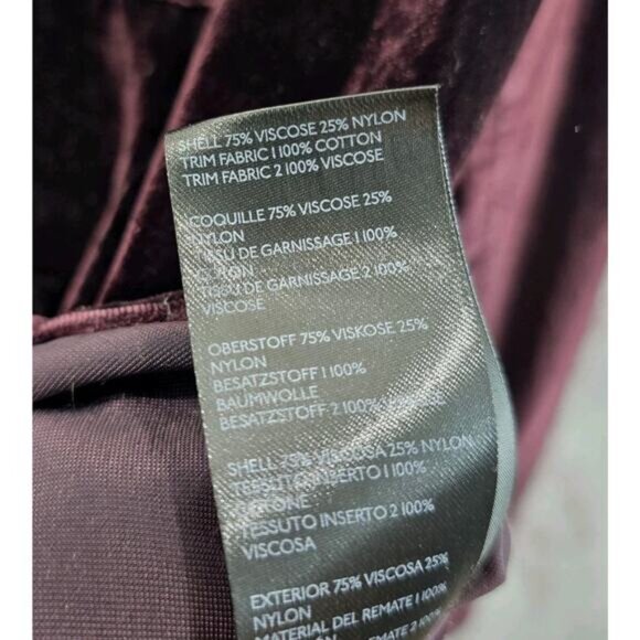 Anthropologie Shirt Womens 16 1X XL Burgundy Velvet Button Up Maeve Long Purple - Picture 9 of 12